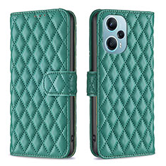 Leather Case Stands Flip Cover Holder B19F for Xiaomi Redmi Note 12 Turbo 5G Green