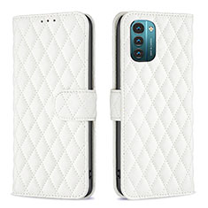 Leather Case Stands Flip Cover Holder B20F for Nokia G11 White