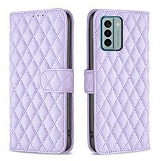 Leather Case Stands Flip Cover Holder B20F for Nokia G22 Purple