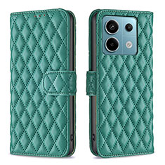 Leather Case Stands Flip Cover Holder B20F for Xiaomi Redmi Note 13 Pro 5G Green