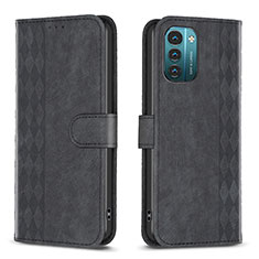 Leather Case Stands Flip Cover Holder B21F for Nokia G11 Black