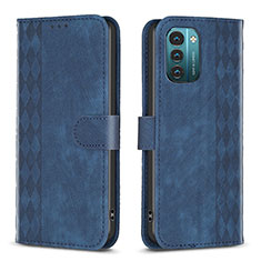 Leather Case Stands Flip Cover Holder B21F for Nokia G11 Blue