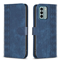 Leather Case Stands Flip Cover Holder B21F for Nokia G22 Blue