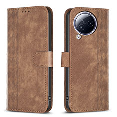 Leather Case Stands Flip Cover Holder B21F for Xiaomi Civi 3 5G Brown