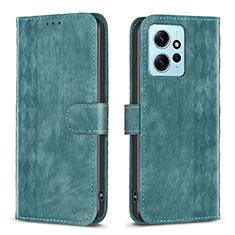 Leather Case Stands Flip Cover Holder B21F for Xiaomi Redmi Note 12 4G Green