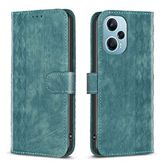 Leather Case Stands Flip Cover Holder B21F for Xiaomi Redmi Note 12 Turbo 5G Green