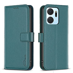 Leather Case Stands Flip Cover Holder B22F for Huawei Honor X7a Green