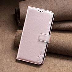 Leather Case Stands Flip Cover Holder B22F for Motorola Moto E13 Rose Gold