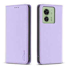 Leather Case Stands Flip Cover Holder B22F for Motorola Moto Edge 40 5G Clove Purple