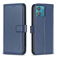 Leather Case Stands Flip Cover Holder B22F for Motorola Moto Edge 40 Neo 5G Blue