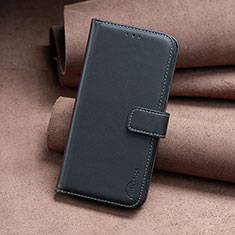 Leather Case Stands Flip Cover Holder B22F for Motorola Moto G73 5G Black