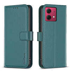 Leather Case Stands Flip Cover Holder B22F for Motorola Moto G84 5G Green