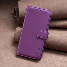 Leather Case Stands Flip Cover Holder B22F for Oppo A96 5G Purple