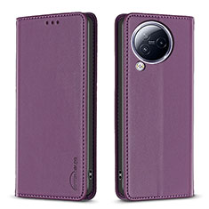 Leather Case Stands Flip Cover Holder B22F for Xiaomi Civi 3 5G Purple