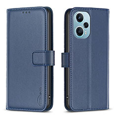 Leather Case Stands Flip Cover Holder B22F for Xiaomi Poco F5 5G Blue