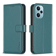 Leather Case Stands Flip Cover Holder B22F for Xiaomi Redmi Note 12 Turbo 5G Green