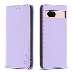 Leather Case Stands Flip Cover Holder B23F for Google Pixel 8a 5G Clove Purple