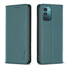 Leather Case Stands Flip Cover Holder B23F for Nokia G11 Green