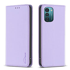 Leather Case Stands Flip Cover Holder B23F for Nokia G21 Clove Purple