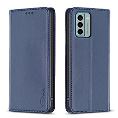 Leather Case Stands Flip Cover Holder B23F for Nokia G22 Blue