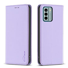 Leather Case Stands Flip Cover Holder B23F for Nokia G22 Clove Purple