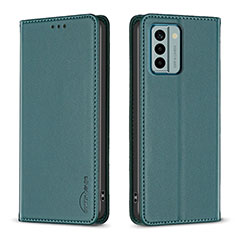 Leather Case Stands Flip Cover Holder B23F for Nokia G22 Green