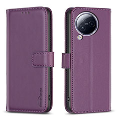 Leather Case Stands Flip Cover Holder B23F for Xiaomi Civi 3 5G Purple