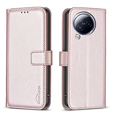 Leather Case Stands Flip Cover Holder B23F for Xiaomi Civi 3 5G Rose Gold