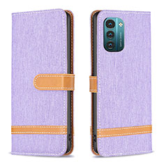 Leather Case Stands Flip Cover Holder B24F for Nokia G11 Clove Purple