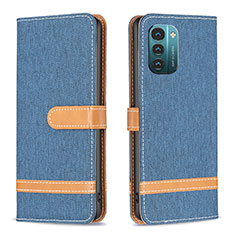 Leather Case Stands Flip Cover Holder B24F for Nokia G11 Sky Blue