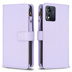 Leather Case Stands Flip Cover Holder B25F for Motorola Moto E13 Clove Purple