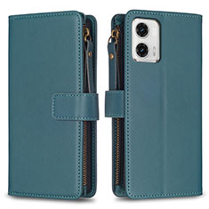 Leather Case Stands Flip Cover Holder B25F for Motorola Moto G73 5G Green