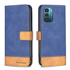 Leather Case Stands Flip Cover Holder B25F for Nokia G11 Blue