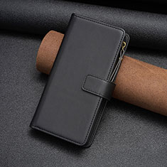 Leather Case Stands Flip Cover Holder B26F for Nokia C12 Plus Black