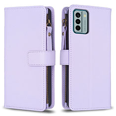 Leather Case Stands Flip Cover Holder B26F for Nokia G22 Clove Purple