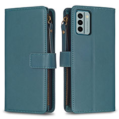 Leather Case Stands Flip Cover Holder B26F for Nokia G22 Green