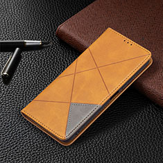 Leather Case Stands Flip Cover Holder BF5 for Xiaomi Redmi Note 10 Pro 4G Light Brown