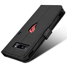 Leather Case Stands Flip Cover Holder BY1 for Asus ROG Phone 3 Black