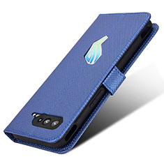 Leather Case Stands Flip Cover Holder BY1 for Asus ROG Phone 5s Blue