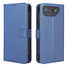 Leather Case Stands Flip Cover Holder BY1 for Asus ROG Phone 7 Pro Blue