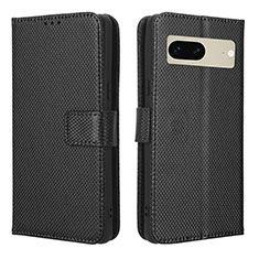 Leather Case Stands Flip Cover Holder BY1 for Google Pixel 7 5G Black