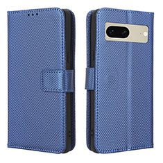 Leather Case Stands Flip Cover Holder BY1 for Google Pixel 7 5G Blue