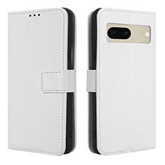 Leather Case Stands Flip Cover Holder BY1 for Google Pixel 7 5G White