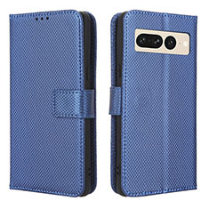 Leather Case Stands Flip Cover Holder BY1 for Google Pixel 7 Pro 5G Blue