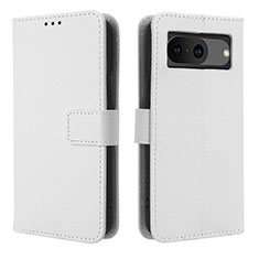 Leather Case Stands Flip Cover Holder BY1 for Google Pixel 8 5G White