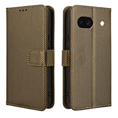 Leather Case Stands Flip Cover Holder BY1 for Google Pixel 8a 5G Brown