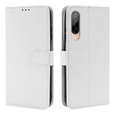 Leather Case Stands Flip Cover Holder BY1 for HTC Desire 22 Pro 5G White