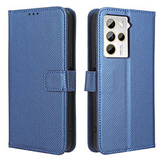 Leather Case Stands Flip Cover Holder BY1 for HTC U23 5G Blue