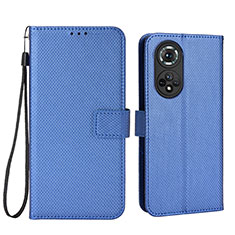 Leather Case Stands Flip Cover Holder BY1 for Huawei Honor 50 Pro 5G Blue