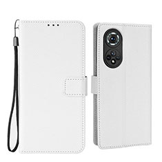 Leather Case Stands Flip Cover Holder BY1 for Huawei Honor 50 Pro 5G White